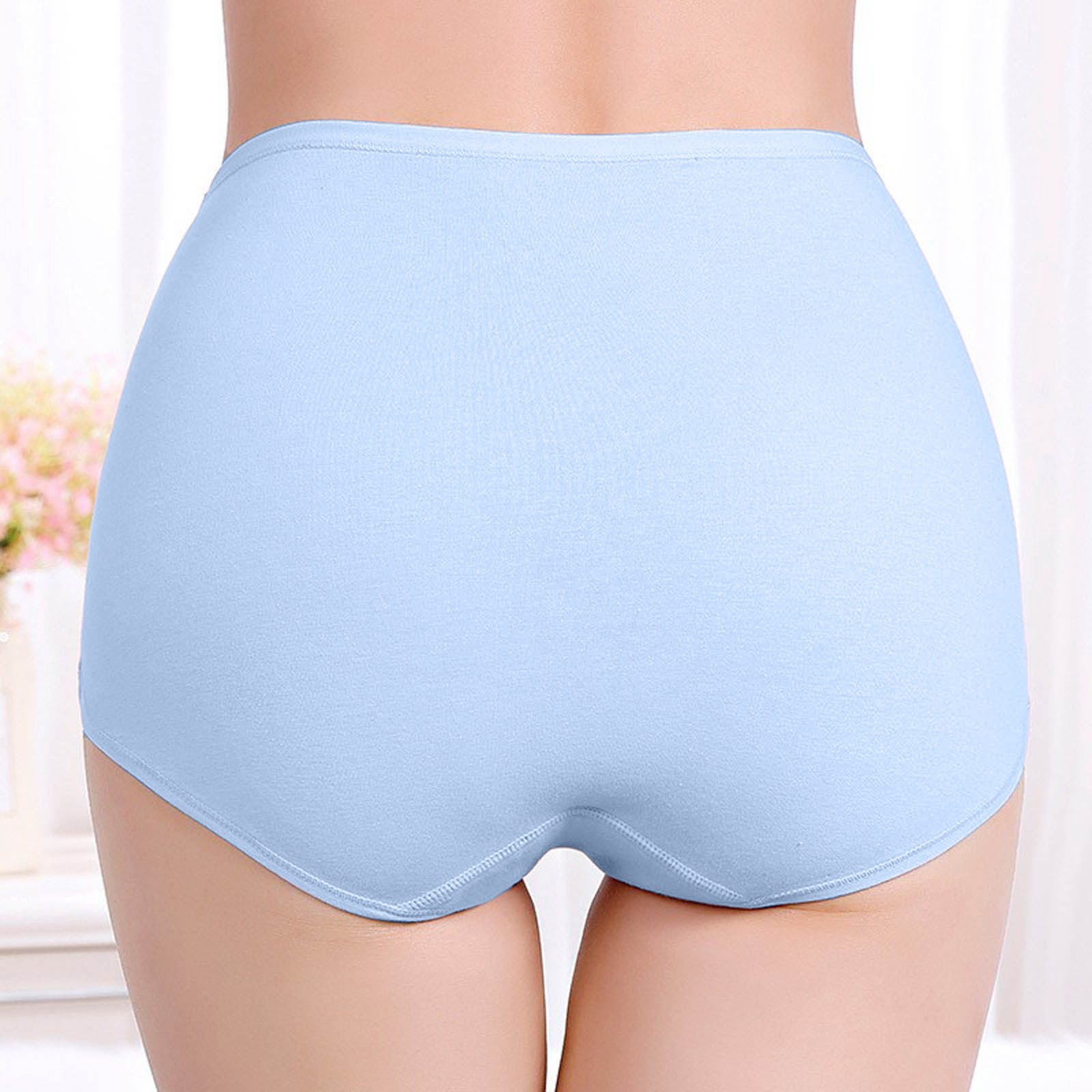 thumbnail image 4 of Braguitas posparto de cintura alta para mujer, cobertura total - Algodón, color liso, cómodas - L-XXL, 4 of 6